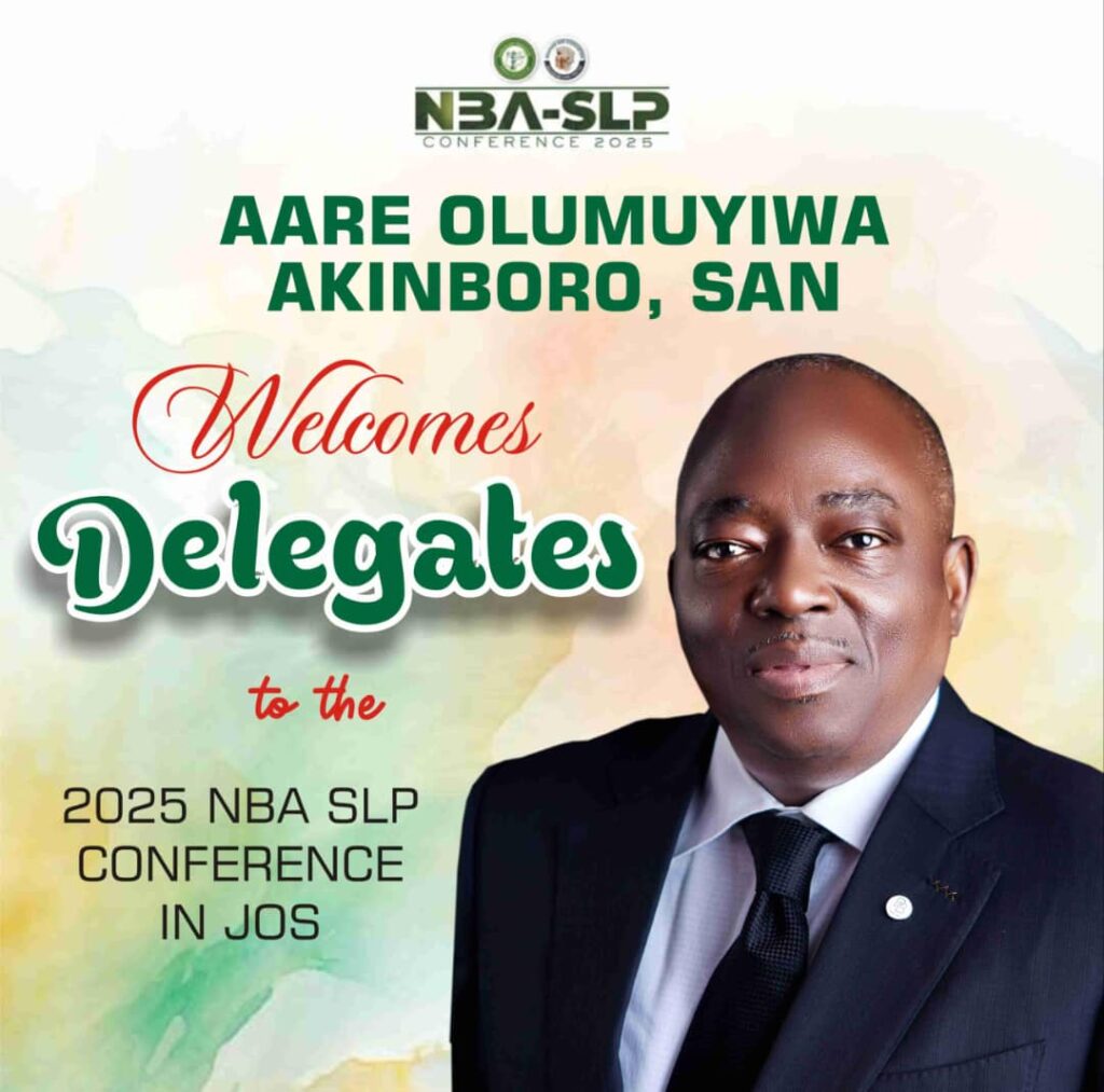 Aare Olumuyiwa Akinboro, SAN, Welcomes Delegates to the 2025 NBA SLP Conference in Jos