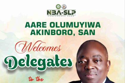 Aare Olumuyiwa Akinboro, SAN, Welcomes Delegates to the 2025 NBA SLP Conference in Jos
