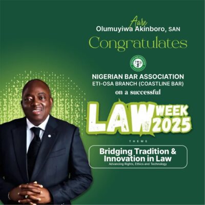 Goodwill Message from Aare Olumuyiwa Akinboro, SAN, FCIArb (UK), FCIMC, Life Bencher