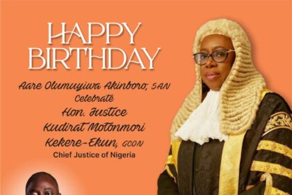 Aare Olumuyiwa Akinboro, SAN, Celebrates Hon. Justice Kudirat Motonmori Kekere-Ekun, GCON, Chief Justice of Nigeria, on Her Birthday