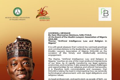 AARE OLUMUYIWA AKINBORO, SAN DELIVERS GOODWILL MESSAGE AT MULAN ANNUAL CONFERENCE IN ILORI