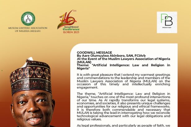 AARE OLUMUYIWA AKINBORO, SAN DELIVERS GOODWILL MESSAGE AT MULAN ANNUAL CONFERENCE IN ILORI