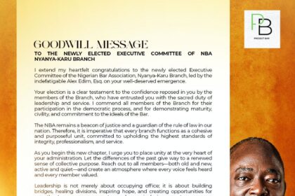 NBA Nyanya-Karu Branch Welcomes New Executive Committee with Goodwill Message